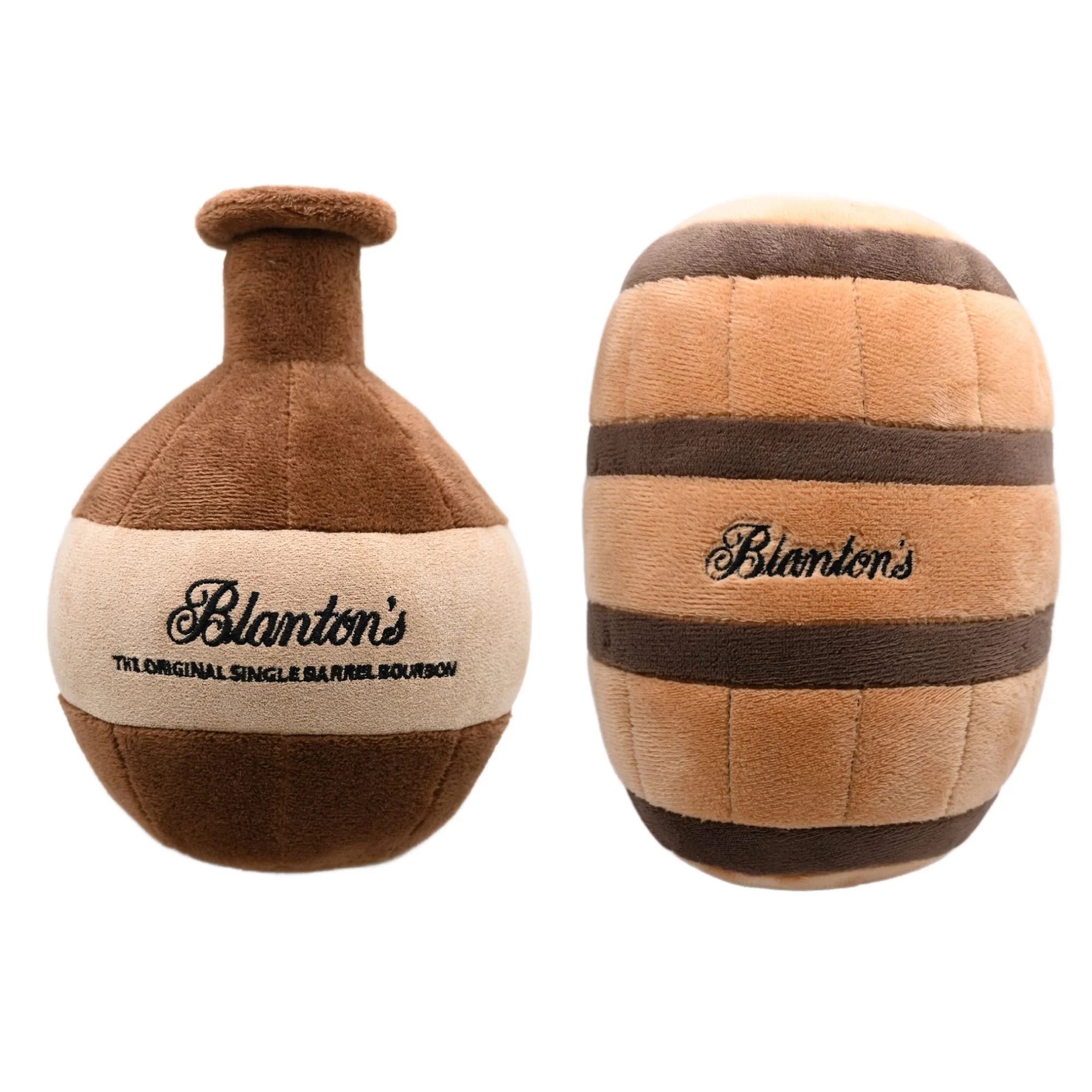 Blanton's Bottle and Barrel Dog Toys – Plush Polyester Set for